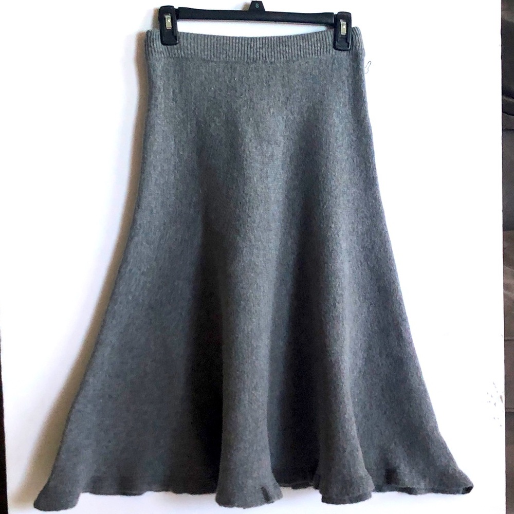 J.O.A Gray Wool Blend Midi Skirt